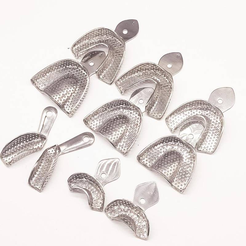 Dental Labor Ausrüstung L/M/S Größe Oberen Unteren Edelstahl Abdruck Löffel Prothese Instrument Zähne Tablett Dental labor Werkzeug 5 pairs Mixed von Joom DACH