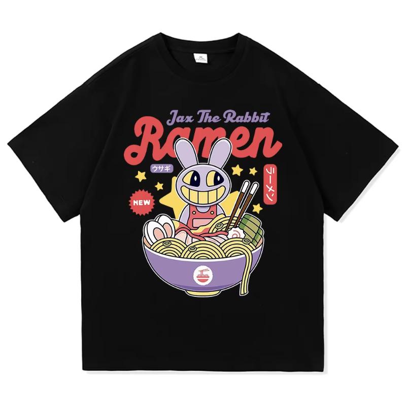 Der erstaunliche digitale Zirkus Jax Ramen T-Shirt Mode Frauen Caine Pomni T-Shirt Unisex Niedliches Kaninchen Nudeln Baumwoll-Tees Shirts L von Joom DACH