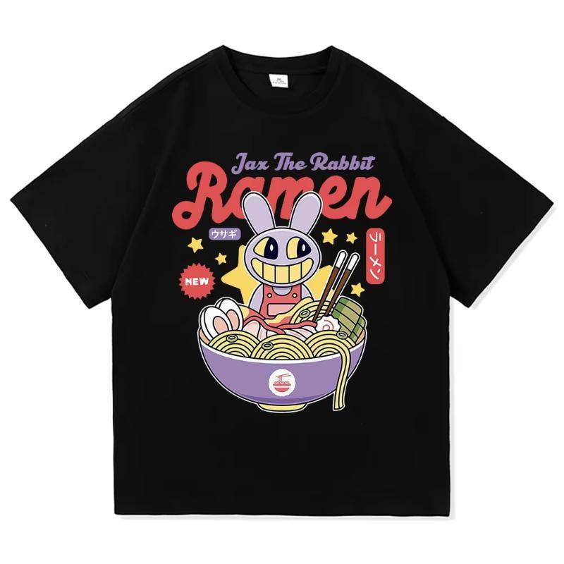 Der erstaunliche digitale Zirkus Jax Ramen T-Shirt Mode Frauen Caine Pomni T-Shirt Unisex Niedliches Kaninchen Nudeln Baumwoll-Tees Shirts L von Joom DACH