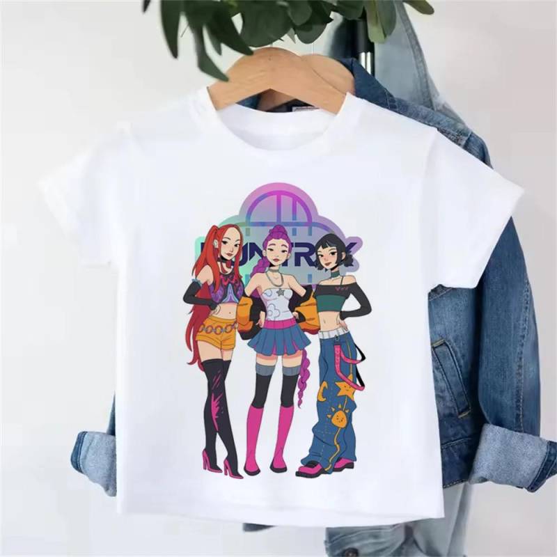 Derpy Tiger Kpop Demon Hunters Shirt für Kinder Baby Mädchen Junge T-Shirt Niedlich Tiger Cartoon Kleidung 2025 Heißer Filmdruck Weich 120 von Joom DACH
