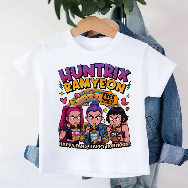 Derpy Tiger Kpop Demon Hunters Shirt für Kinder Baby Mädchen Junge T-Shirt Niedlich Tiger Cartoon Kleidung 2025 Heißer Filmdruck Weich 130 von Joom DACH