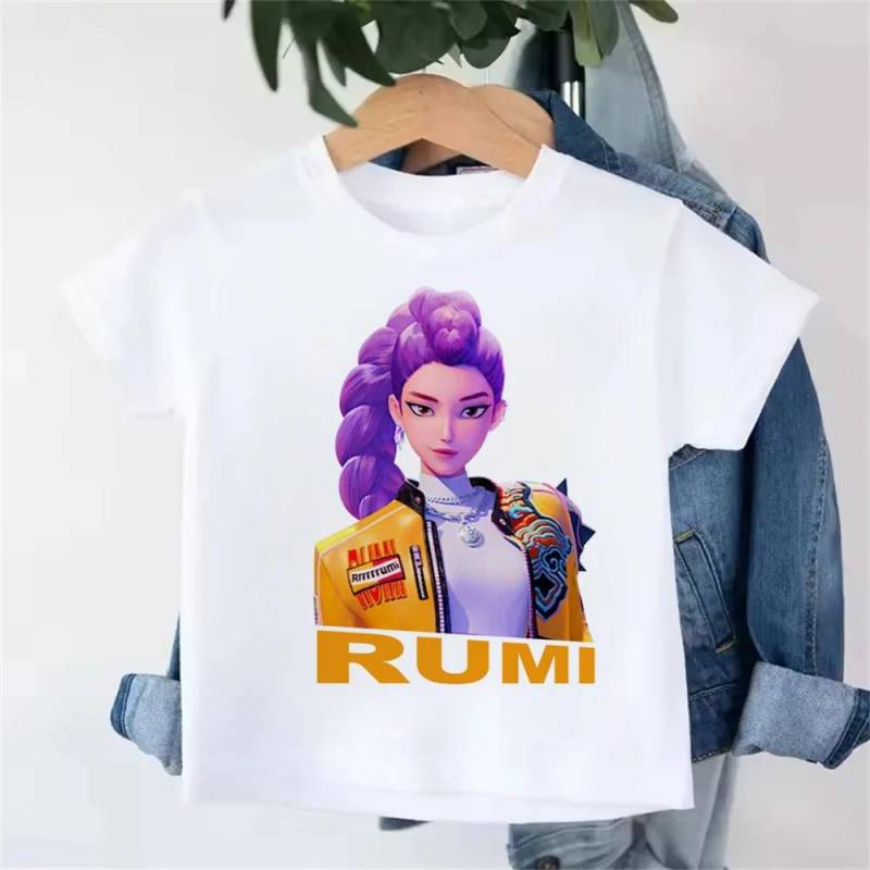 Derpy Tiger Kpop Demon Hunters Shirt für Kinder Baby Mädchen Junge T-Shirt Niedlich Tiger Cartoon Kleidung 2025 Heißer Filmdruck Weich 140 von Joom DACH