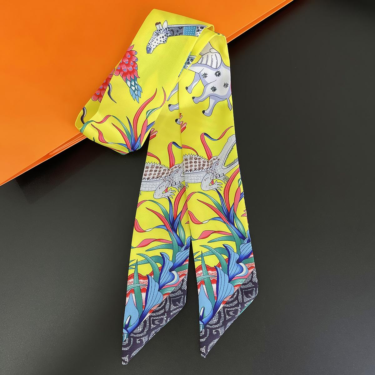 Design Zebra In Blumen Frauen Schal Luxus Seidenschal Mode Haar Stirnband Foulard Dünne Tasche Schals Halstuch von Joom DACH