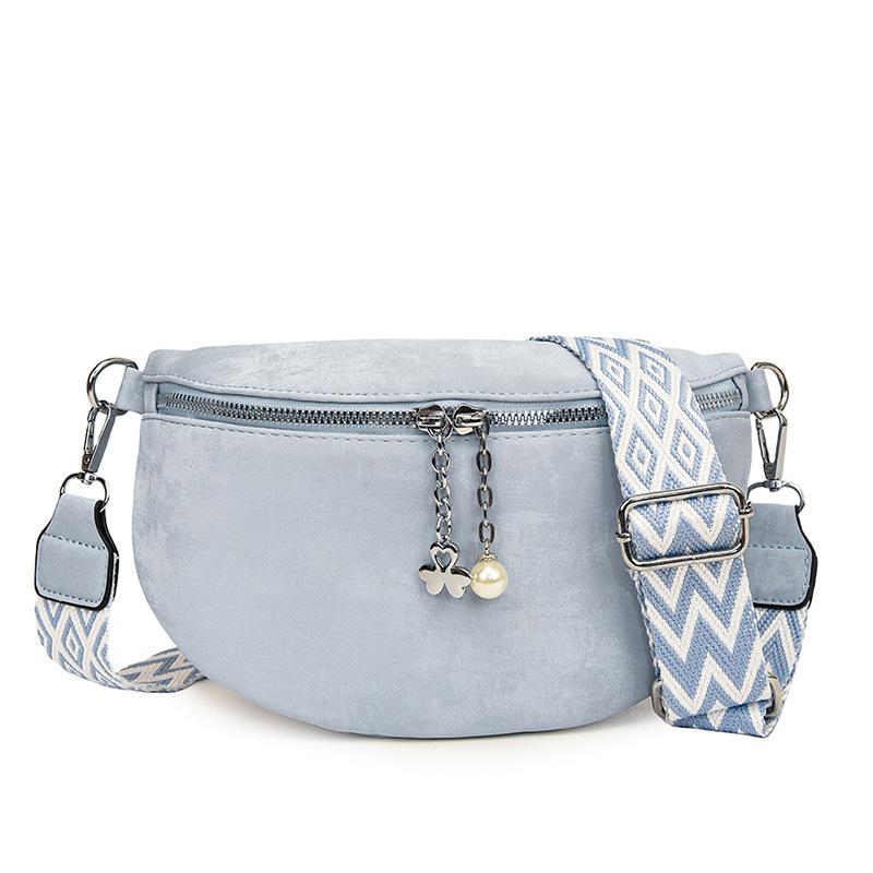Designer Einfache Hüfttasche Damen Brusttasche Geldbörse Freizeit Gürteltasche Mode Bauchtasche Leder Blumen Damen Schulter Umhängetasche blau von Joom DACH