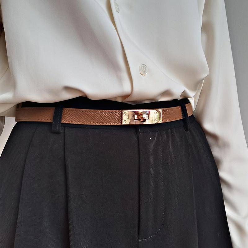 Designer Gürtel für Frauen Schwarz Leder Weiß Dünne Korsett Gürtel Braun Kleid Wayband Uniform size weiß von Joom DACH