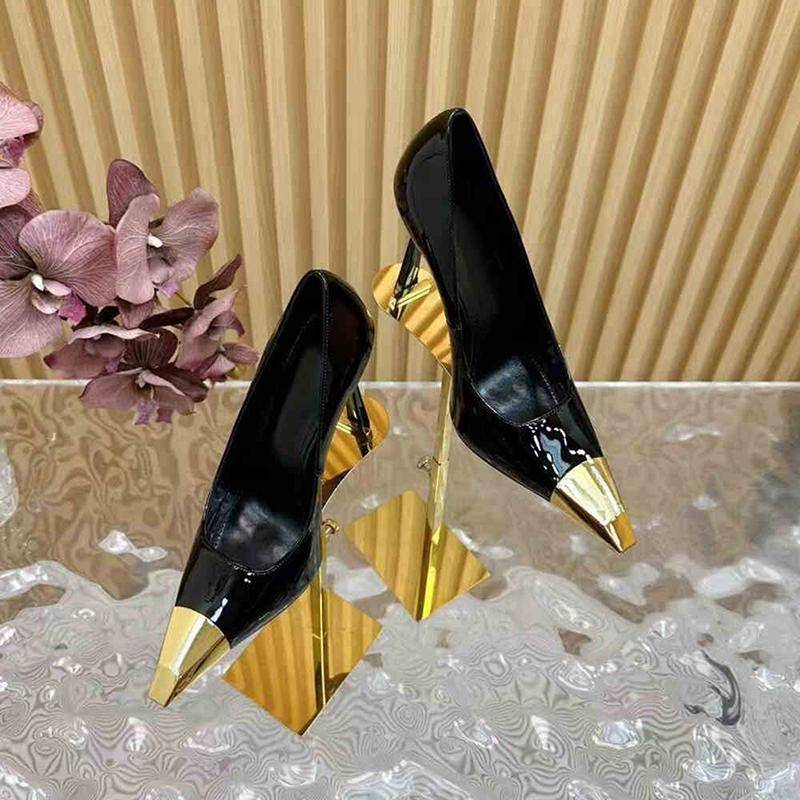 Designer Lackleder Damen Pumps Mode Spitzschuhe Slipper Damen Elegant Hoher Absatz Club Stripper Schuhe 35 von Joom DACH