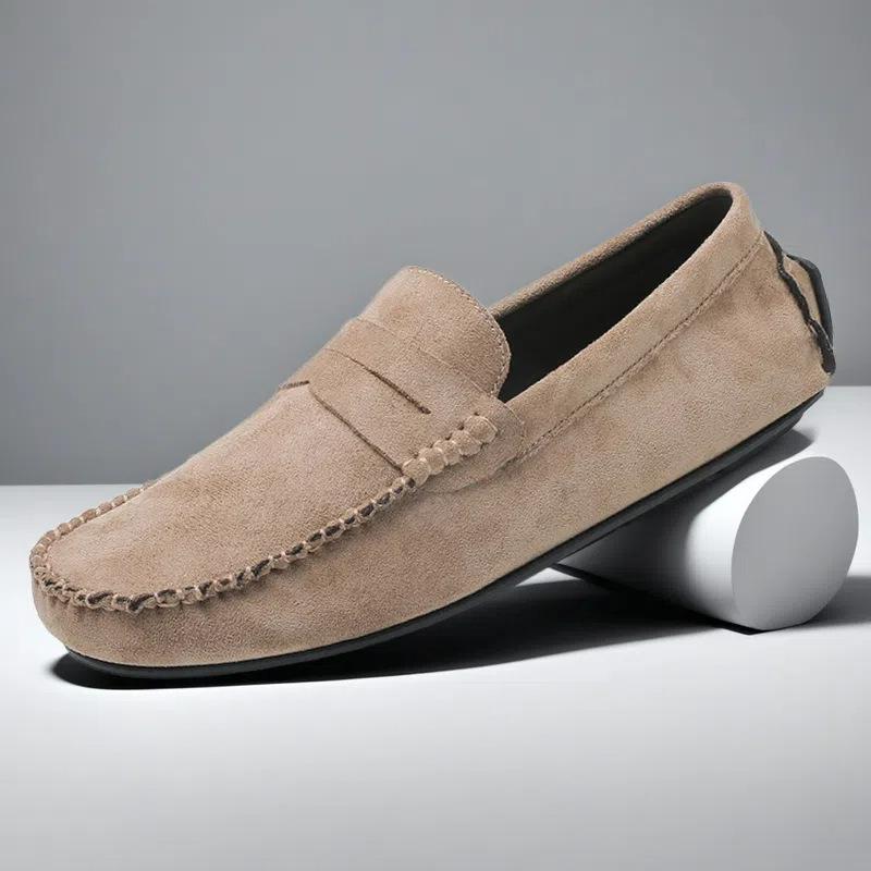 Designer Leder Freizeitschuhe für Herren Hohe Qualität Mode Bequem Herren Slipper Flats Große Größe Fahrschuhe 39 braun von Joom DACH