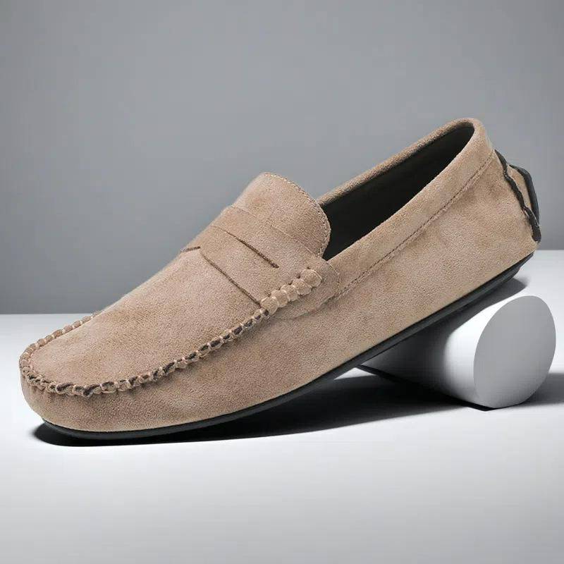 Designer Leder Freizeitschuhe für Herren Hohe Qualität Mode Bequem Herren Slipper Flats Große Größe Fahrschuhe 39 braun von Joom DACH