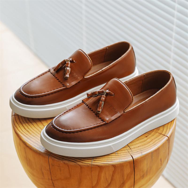 Designer Luxus Herren Hochzeitskleid 38~46 Quasten Loafers Marke Business Casual Mokassin Leder Autofahren Formell Anzugschuhe für Männer 38 braun von Joom DACH