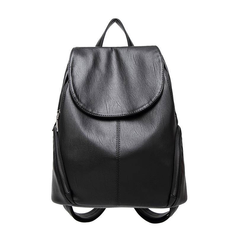 Designer Marke Mode Leder Frauen Rucksack College Schule Rucksack Tasche Mode Reise Schulter Tasche Casual Rusksack Tasche schwarz von Joom DACH