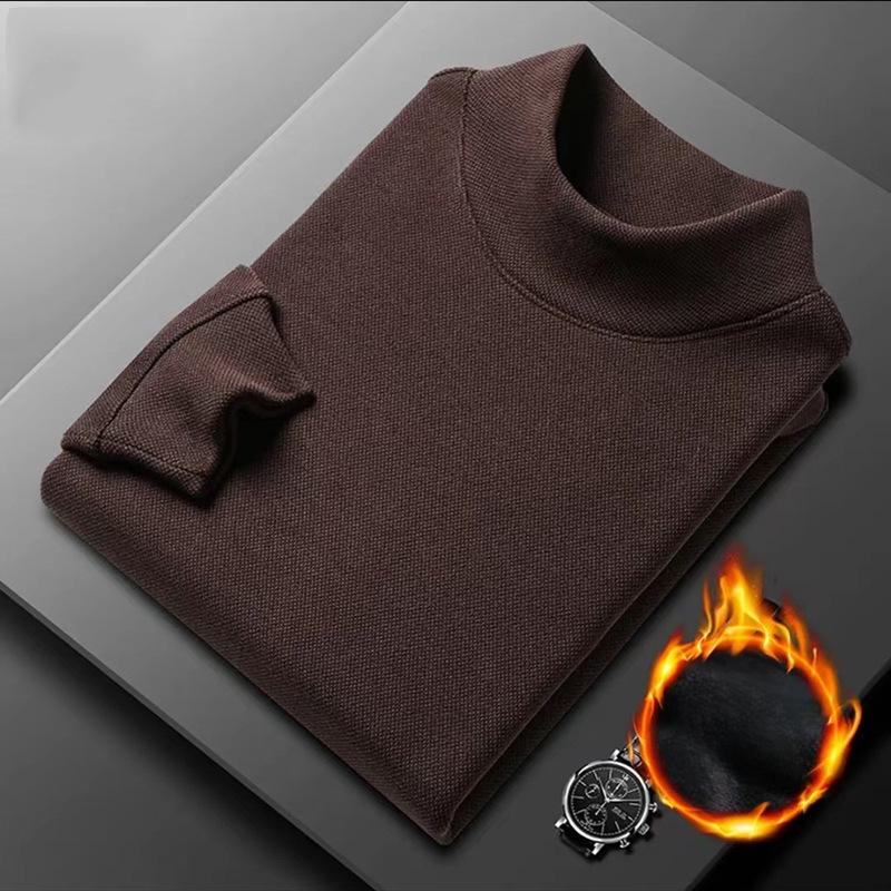 Deutsches Samt-Halbrollkragen-Sweatshirt für Herren, Winter, verdickter Samt, einfarbig, vielseitige Oberteile und Unterhemden 4XL von Joom DACH