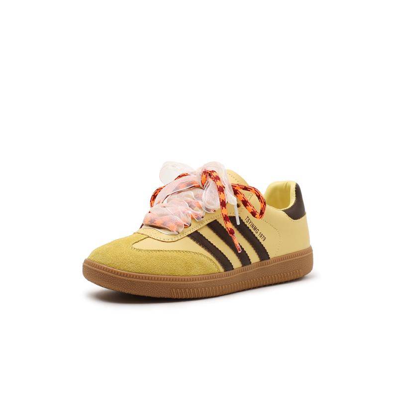 Dexun Damen Retro Schnürschuhe aus echtem Leder – 2025 Frühling Weiche Sohle & Oberfläche Casual Sneakers 40 zitronengelbe von Joom DACH