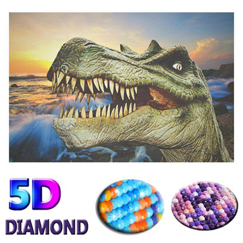 Diamant-Gemälde, Dinosaurier-Bild, voller runder Bohrer, Diamant-Stickerei, Kreuzstich 20X30CM von Joom DACH