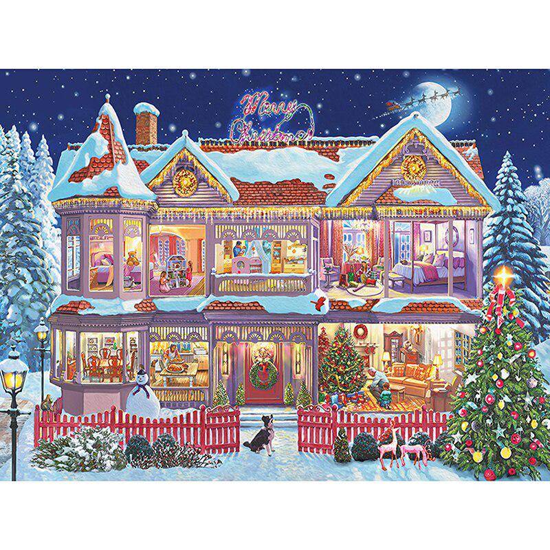 Diamant-Gemälde, Kreuzstich, Feiern für Weihnachten, Diamant-Stickerei, Kristall-Diamantbilder 20X30CM von Joom DACH