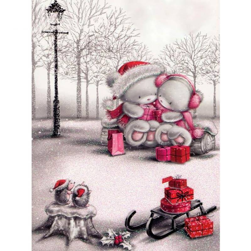 Diamant-Gemälde, Kreuzstich, Weihnachtsbären, Diamant-Stickerei, DIY-Dekor, Diamant-Mosaik, Strass 30X40CM von Joom DACH