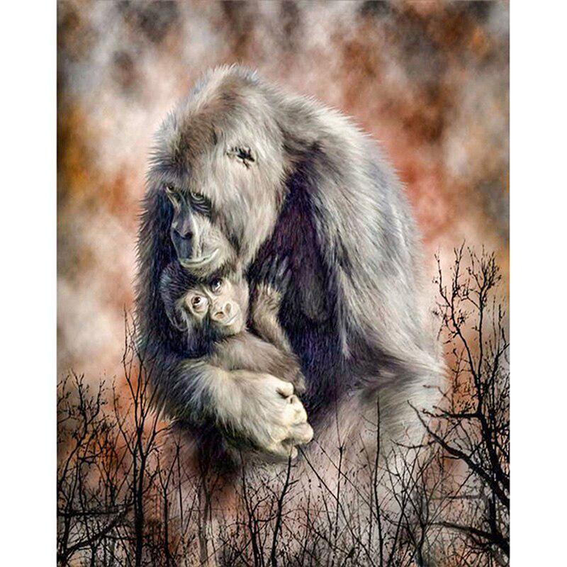 Diamant-Gemälde, Kreuzstich, volle Diamant-Stickerei, Heimdekoration „Orang-Utans“ Weihnachten 20X30CM von Joom DACH