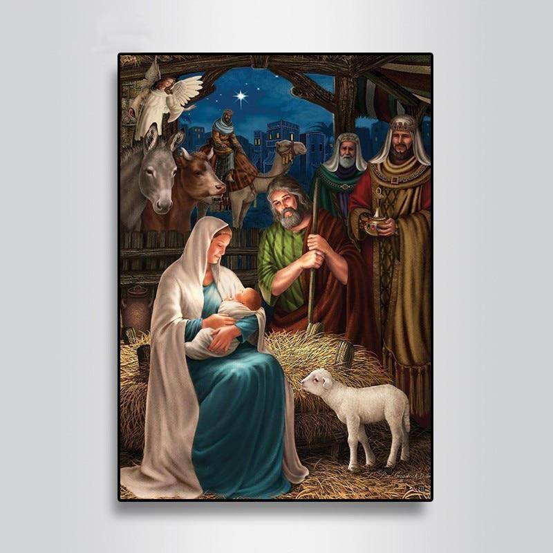 Diamant-Gemälde, Religion, handgefertigt, Geschenk, Mosaik, Jungfrau Maria, Stickerei, Diamant-Kunst, Heimdekoration 40X50CM von Joom DACH