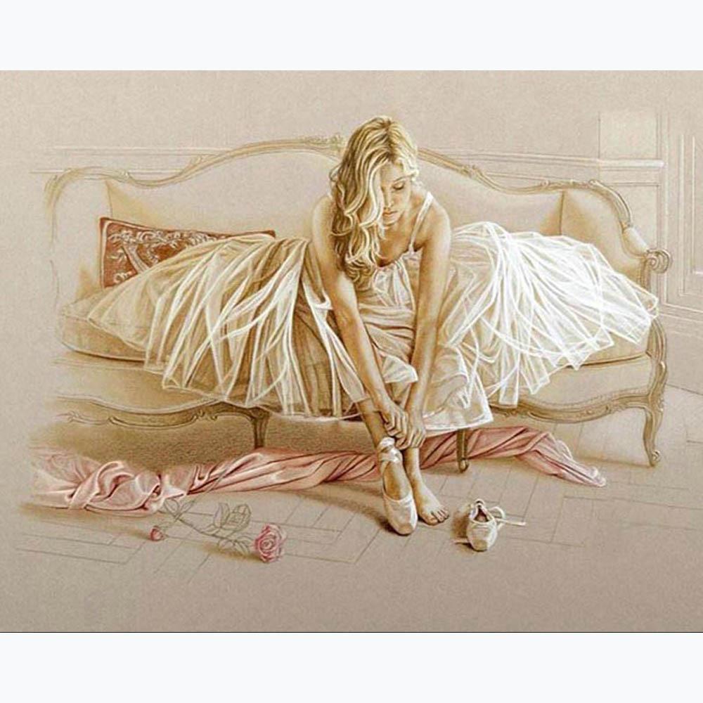 Diamant-Gemälde, Tänzerin, Mädchen, voller Diamanten, Stickerei, Muster, Strasssteine, Dekor, DIY, Diamant-Mosaik-Set 40X50CM von Joom DACH