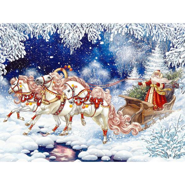 Diamant-Gemälde voller Bohrer, Weihnachtsmann, Diamant-Stickerei, Weihnachten, Handarbeit, Cartoon, Perlen, Strasssteine, Heimdekoration Full Round 30x40CM von Joom DACH