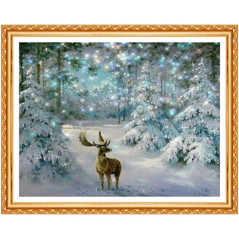 Diamant-Malerei, Bild von Strasssteinen, Weihnachten, Diamant-Stickerei, Kreuzstich, Heimdekoration 20X30CM von Joom DACH