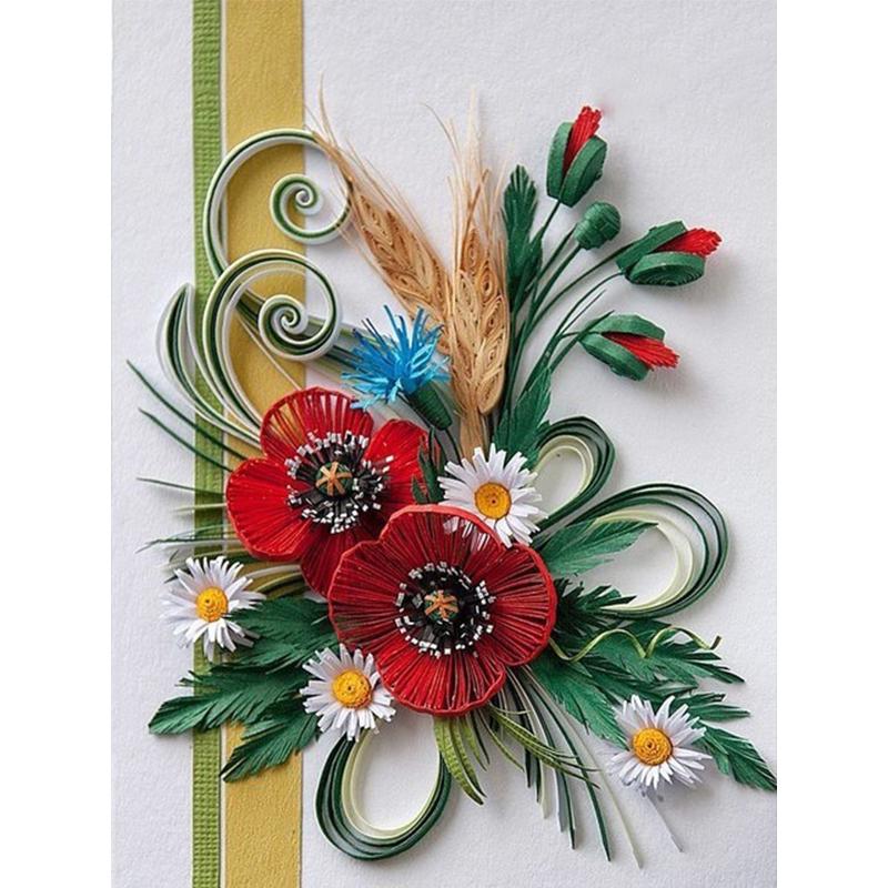 Diamant-Malerei, Blumen-Kunsthandwerk, Diamant-Stickerei, Blumen, Strasssteine, Bilder, komplettes Display, Heimdekoration 20X30CM von Joom DACH