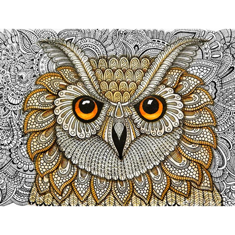 Diamant-Malerei Eule Diamant-Stickerei komplettes Set Tier Strass Bilder Handwerk Kit 20X30CM von Joom DACH
