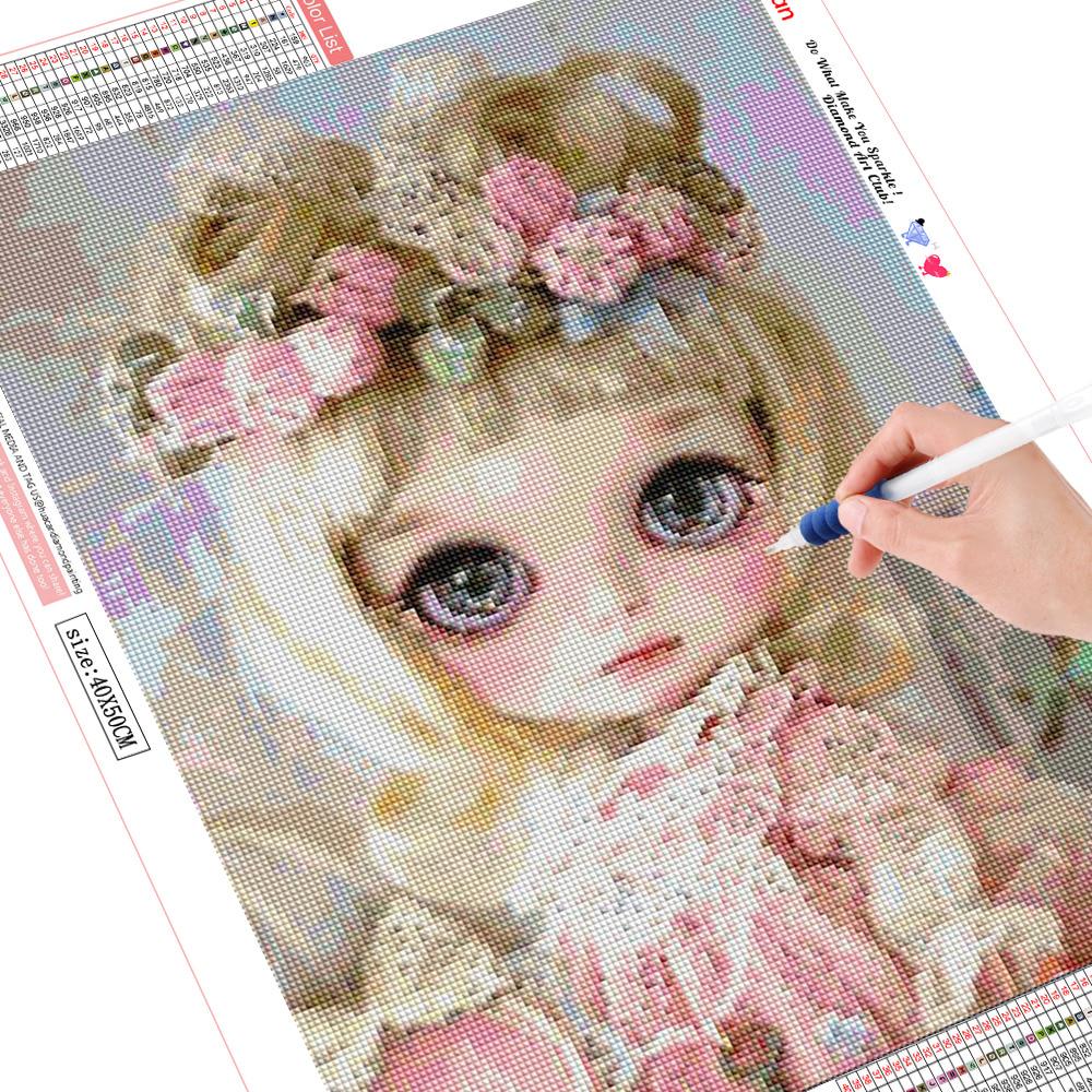 Diamant-Mosaik-Kreuzstich-Puppe, 5D-Diamant-Gemälde, volle runde Cartoon-Diamant-Stickerei 20X30 von Joom DACH