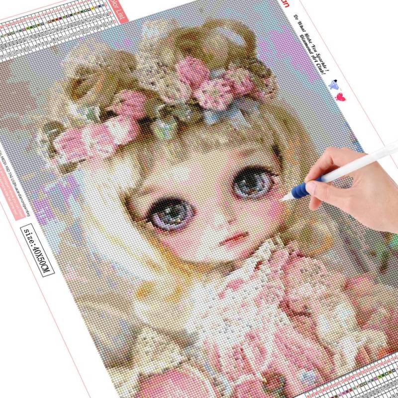 Diamant-Mosaik-Kreuzstich-Puppe, 5D-Diamant-Gemälde, volle runde Cartoon-Diamant-Stickerei 20X30 von Joom DACH