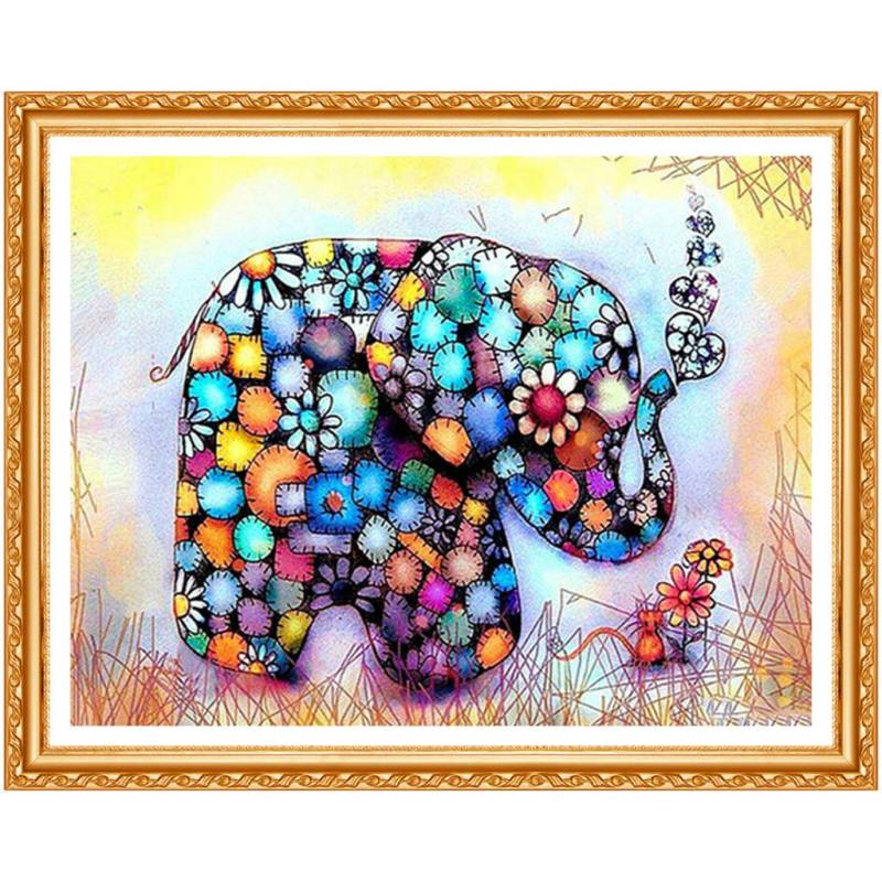 Diamant Rundbohrer Harz Cartoon Elefant Bild Stickerei Komplettset Kinder Geschenk Handarbeit Hobby 20X30CM von Joom DACH