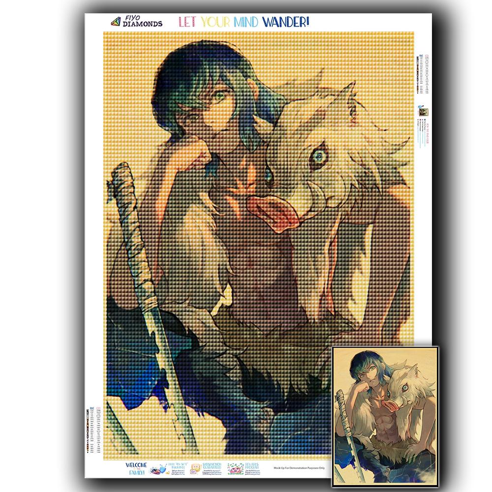 Diamant-Stickerei, Anime-Poster, Diamant-Malerei, Papier, Vintage-Diamant-Mosaik, Kreuzstich, Heimdekoration Full Square 50X70CM von Joom DACH