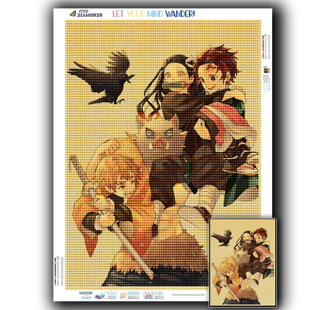 Diamant-Stickerei, Anime-Poster, Diamant-Malerei, Papier, Vintage-Diamant-Mosaik, Kreuzstich, Heimdekoration Full Square 50X70CM von Joom DACH