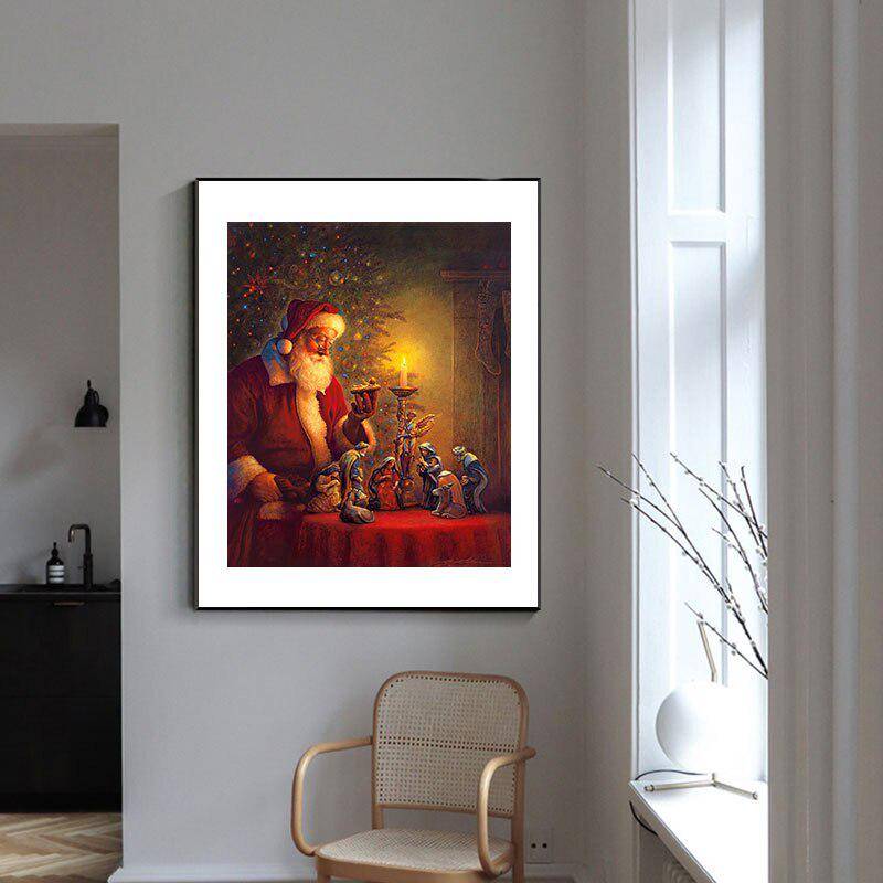 Diamant-Stickerei, DIY-Weihnachts-Diamantgemälde, Weihnachtsmann-Ankunft, Cartoon-Bild aus Strasssteinen 20X30CM von Joom DACH