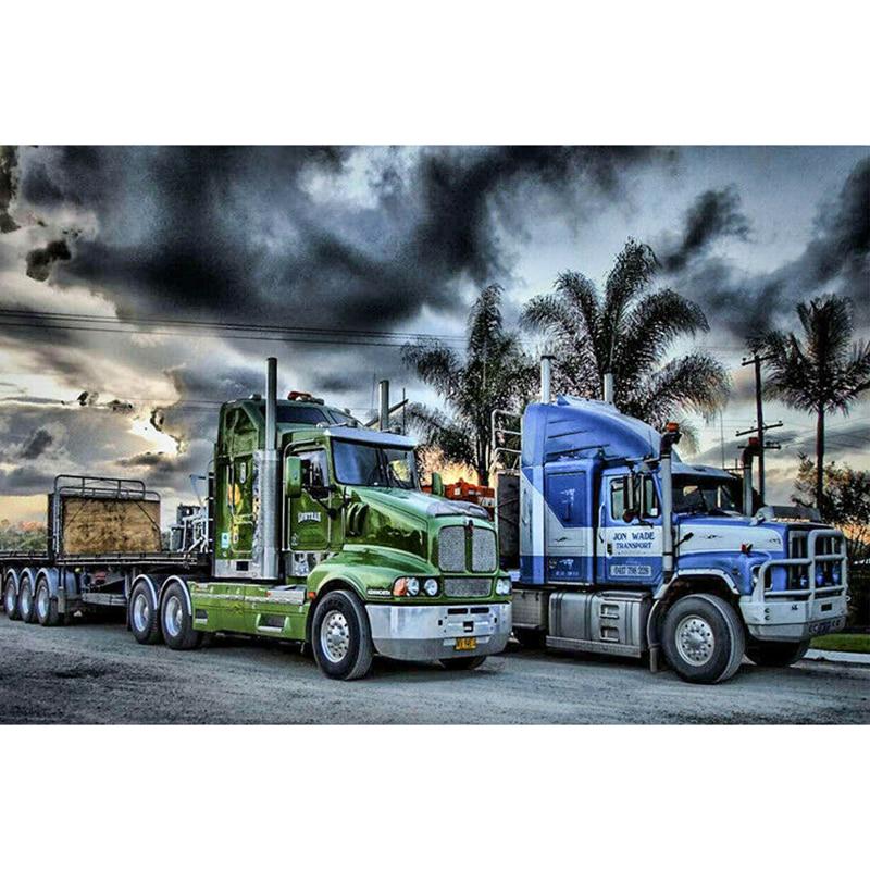 Diamant-Stickerei, cooler LKW, DIY-Diamantgemälde, volles Quadrat, Diamant-Mosaik, Bilder, Heimdekoration 20X30CM von Joom DACH