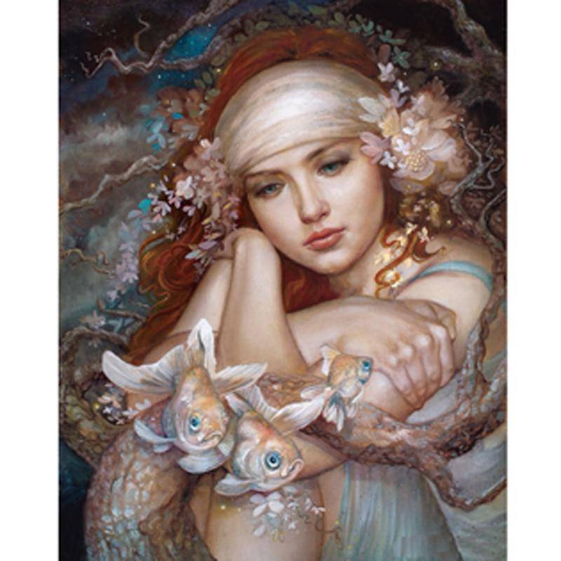 Diamant-Stickerei-Mädchen 5D Diy Diamant Malerei Kreuzstich Kits voller Bohrer Stickerei Kunsthandwerk 20X30CM von Joom DACH