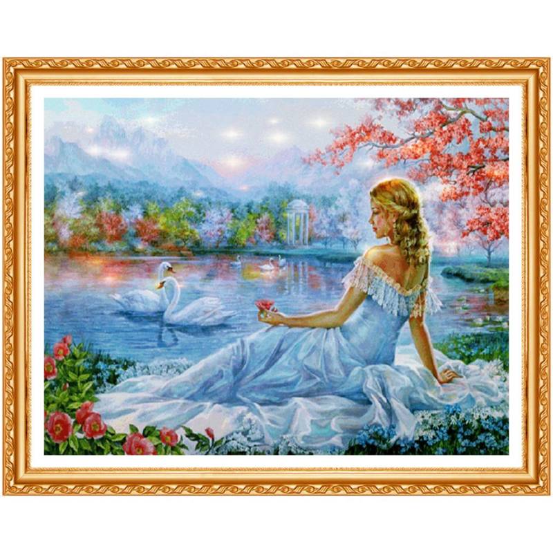 Diamant Stickerei Mädchen Handarbeiten Kreuzstich Kristall Volle Sets Unfinish Dekorative DIY Malerei 20X30CM von Joom DACH