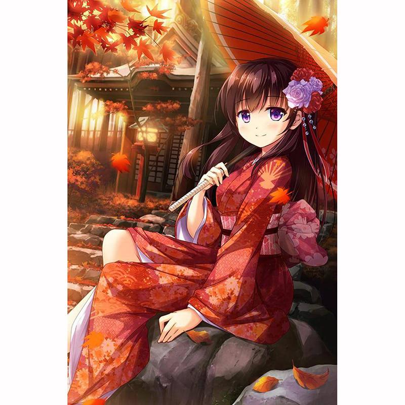 Diamant Stickerei Mosaik Anime Mädchen 5D Kreuzstich Diamant Malerei DIY Aufkleber Dekor Gemälde 20X30CM von Joom DACH