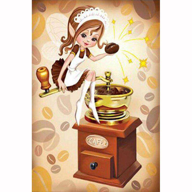 Diamant Stickerei Muster Cartoon Koch Mädchen Runde 5D DIY Diamant Malerei Wohnzimmer Home Decor Handarbeiten 40X50CM von Joom DACH