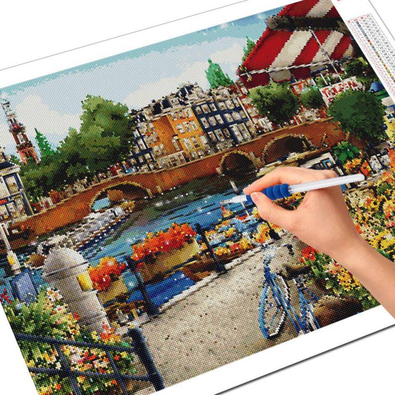 Diamant-Stickerei Straße 5D DIY Strass Bild Diamant Malerei Stadt Landschaft Kreuzstich Mosaik Home Decor Full Square 20X30CM von Joom DACH