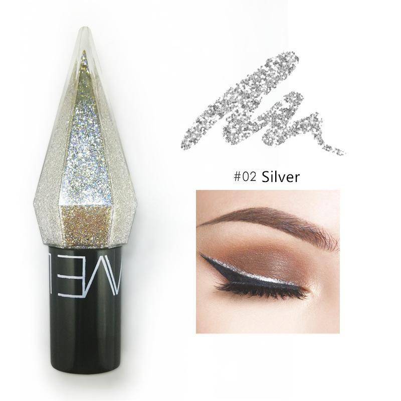 Diamant glänzende Eyeliner Lidschatten wasserdicht Silber Rose Gold Farbe Glitzer Pailletten Eyeliner Lidschatten Make-up Schönheit Kosmetik von Joom DACH