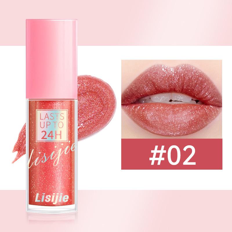 Diamanten Glitter Lip Gloss Dauerhafter wasserdichter flüssiger Lippenstift Perle glänzende Lippenfarbe funkelndes Lippen-Make-up hält bis zu 24 Stunden 02 von Joom DACH