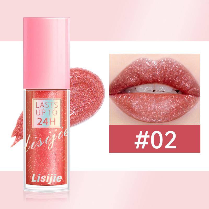 Diamanten Glitter Lip Gloss Dauerhafter wasserdichter flüssiger Lippenstift Perle glänzende Lippenfarbe funkelndes Lippen-Make-up hält bis zu 24 Stunden 02 von Joom DACH