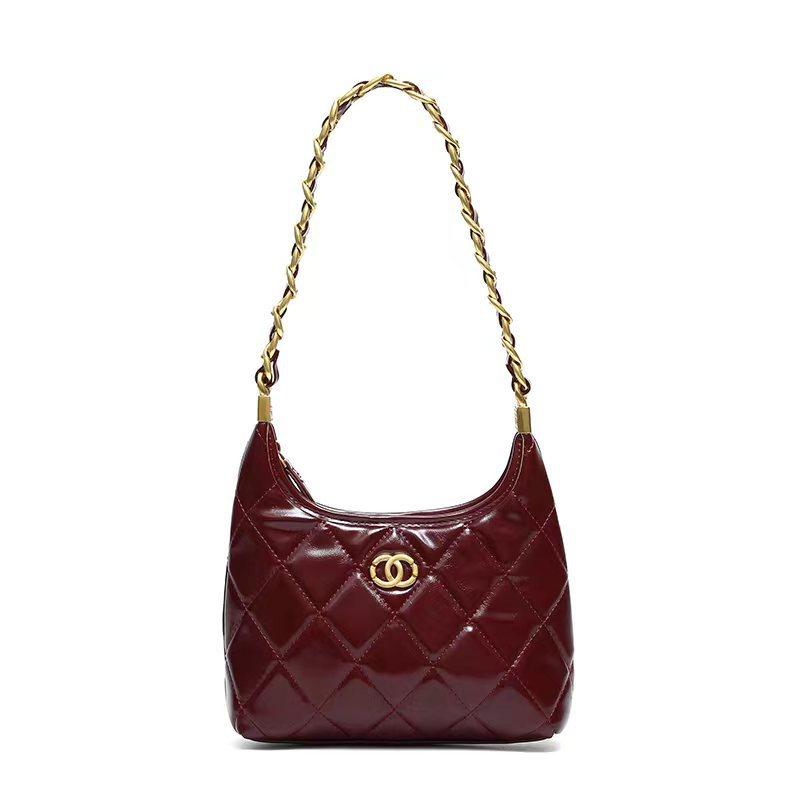 Diamantenförmige Ketten-Achseltasche für Damen, eine hochwertige Textur aus weichem Leder, große Kapazität, Einzelschultertasche für den Herbst Small von Joom DACH