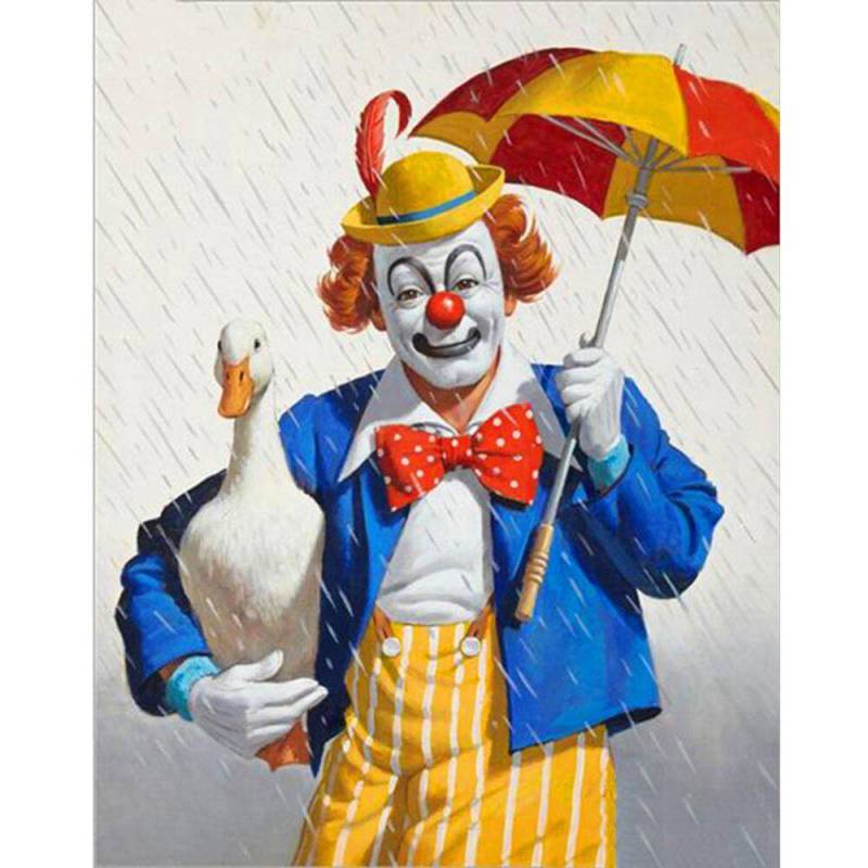 Diamantmalerei Clown und Ente 5D DIY Diamantstickerei Regenschirm Bild von Strass 20X30CM von Joom DACH
