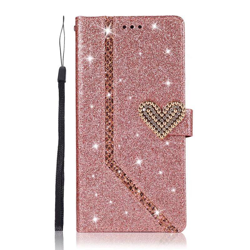 Diamond Heart Glitter Powders Wallet Case mit Kartenfächern Fotorahmen für iPhone Samsung Huawei Standhalter Flip Cases Cover Samsung A52/A52S rose gold Diamond Heart Glitter Powders Wallet Case mit Kartenfächern Fotorahmen für iPhone Samsung Huawei Standhalter Flip Cases Cover Samsung A52/A52S rose gold von Joom DACH