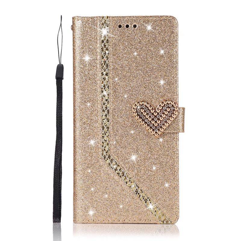 Diamond Heart Glitter Powders Wallet Case mit Kartenfächern Fotorahmen für iPhone Samsung Huawei Standhalter Flip Cases Cover Samsung Note 10 Pro gold Diamond Heart Glitter Powders Wallet Case mit Kartenfächern Fotorahmen für iPhone Samsung Huawei Standhalter Flip Cases Cover Samsung Note 10 Pro gold von Joom DACH