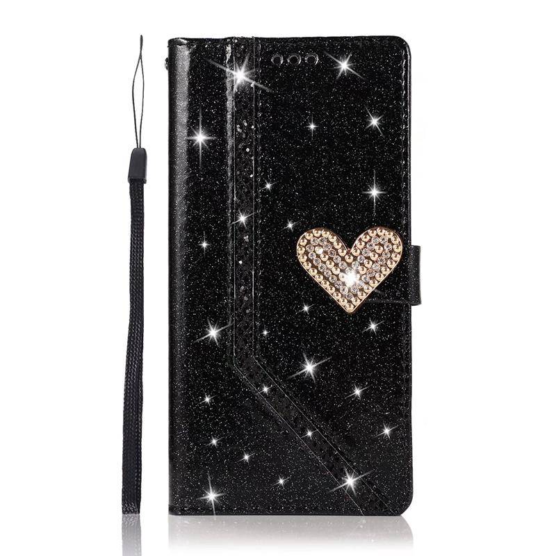 Diamond Heart Glitter Powders Wallet Case mit Kartenfächern Fotorahmen für iPhone Samsung Huawei Standhalter Flip Cases Cover iPhone 16 Pro Max schwarz Diamond Heart Glitter Powders Wallet Case mit Kartenfächern Fotorahmen für iPhone Samsung Huawei Standhalter Flip Cases Cover iPhone 16 Pro Max schwarz von Joom DACH