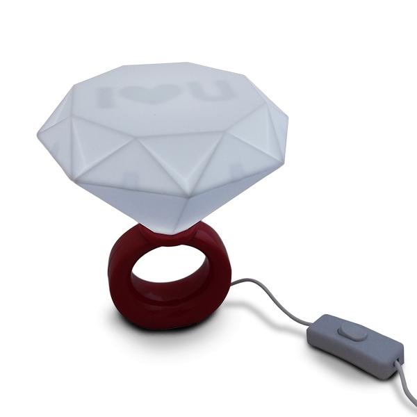 Diamond LED Ringlampe Blaues Nachtlicht Nachttischlampe von Joom DACH