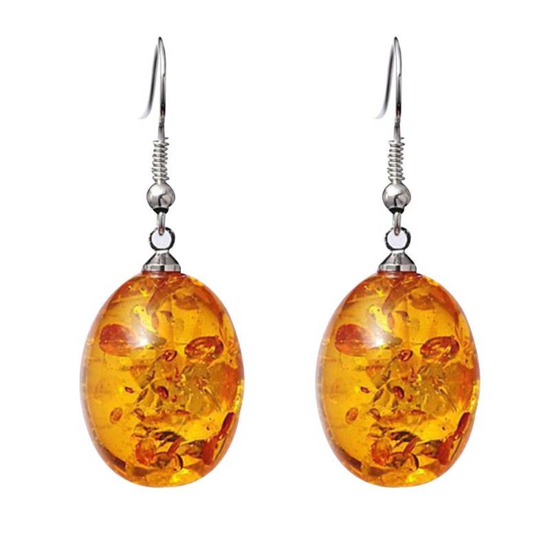 Diamonding Jewelry Retro Oval geformte Faux Bernstein Ohrhänger Ohrringe Damen Piercing one size gelb von Joom DACH