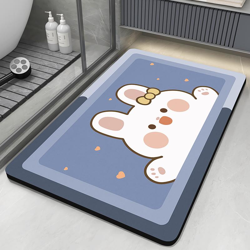 Diatomit-Badematten für Badezimmer, saugfähig, rutschfest, Fußmatte, Teppich, schnelltrocknend, Dusche, WC-Teppich, Fußmatte, waschbar 50cmx80cm von Joom DACH