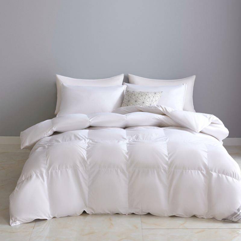 Dicke, warme, weiße Baumwoll-Daunendecke – Plüschige Winterbettwäsche 220x240cm/10 jin von Joom DACH